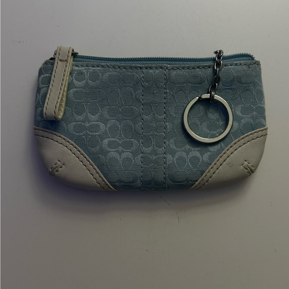 Coach Blue and White Keychain Pouch - Picture 2 of 4